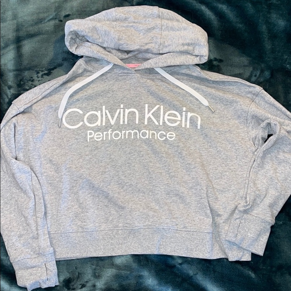 Gray Calvin Klein crop sweatshirt